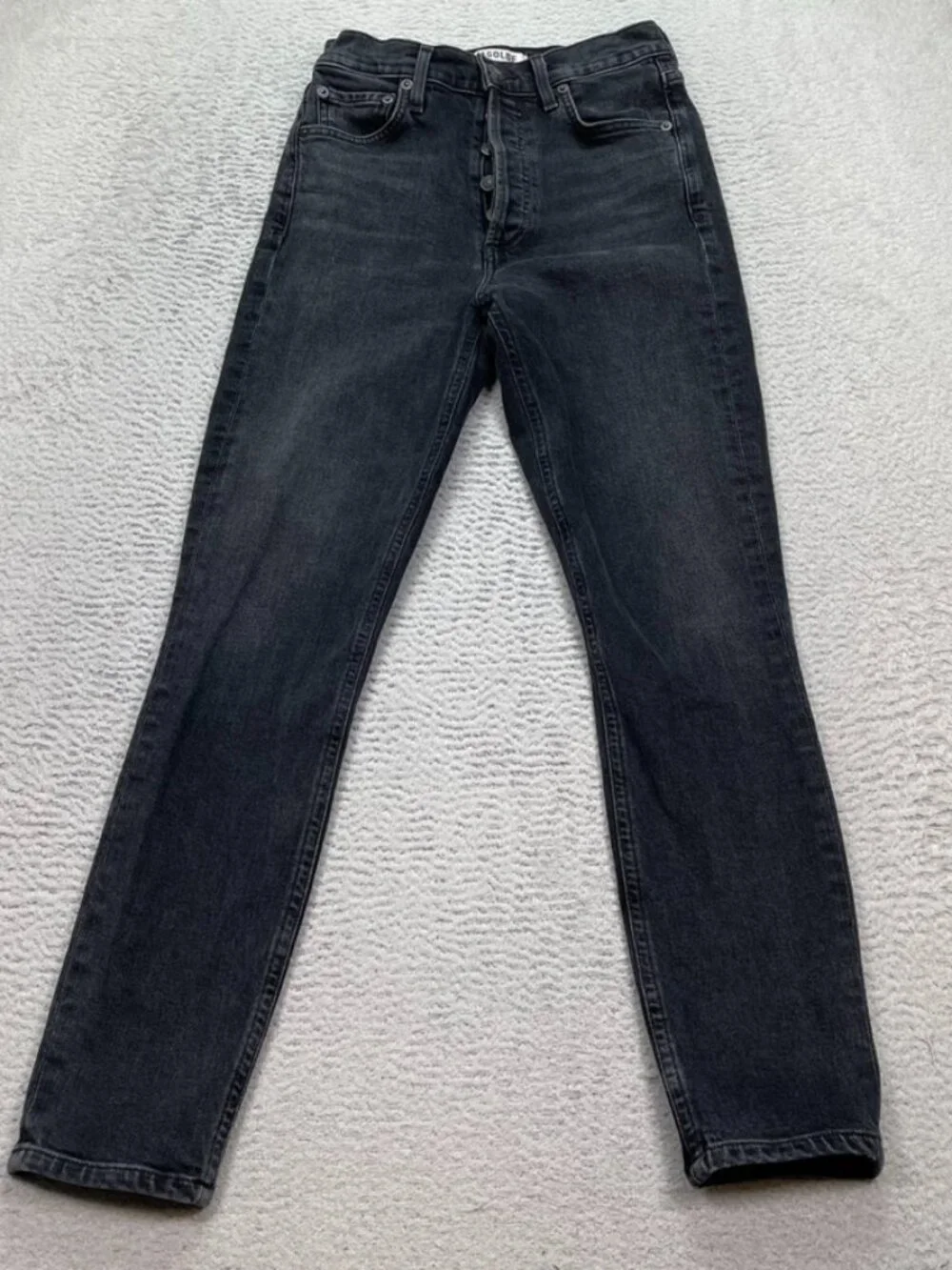 Agolde Nico‎ jeans black 24x27 high rise button crotch